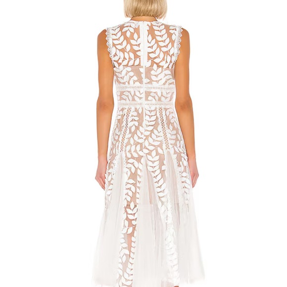 Bronx and Banco Elegant White Lace Midi Dress - Picture 2 of 8